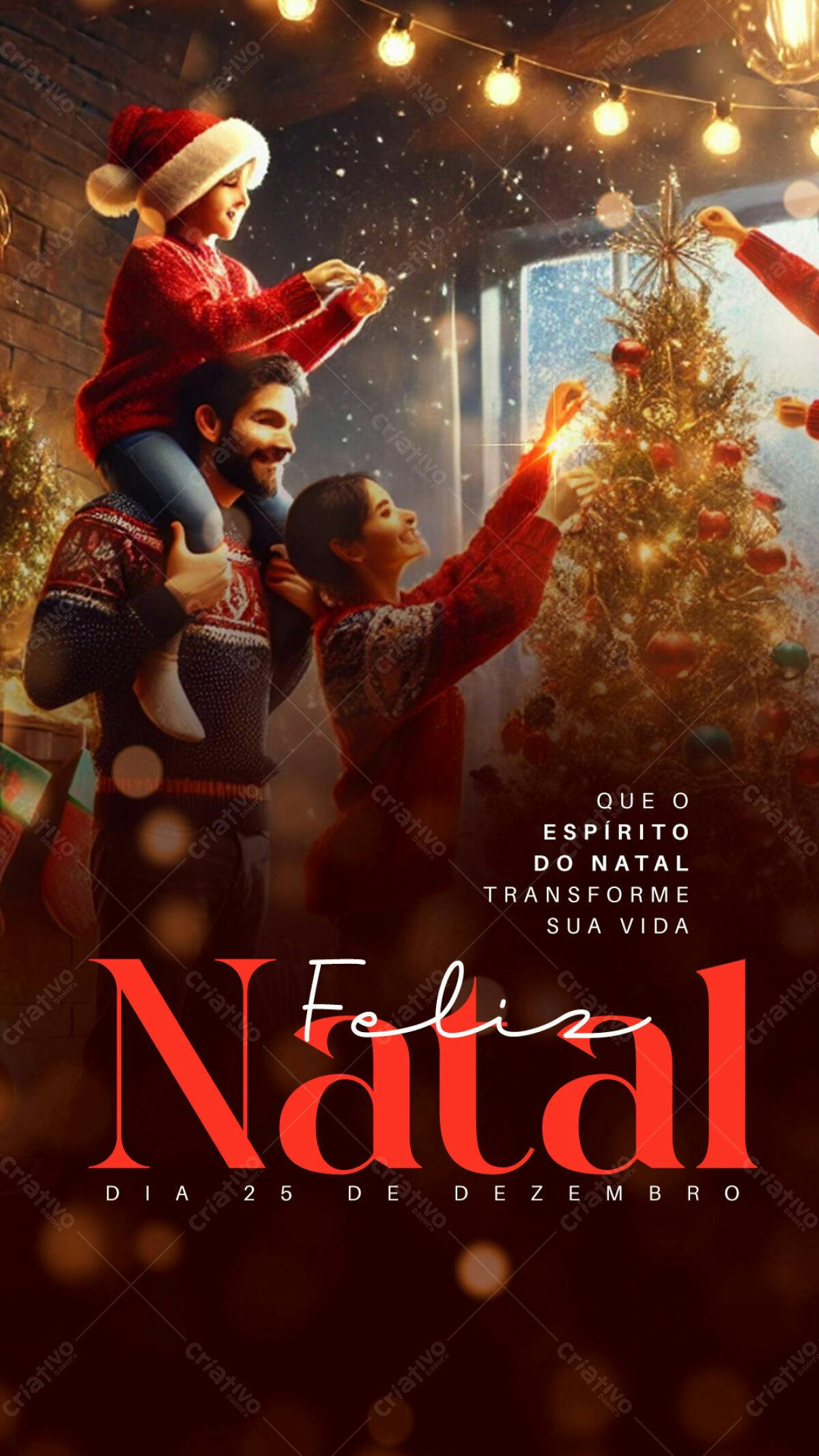 Flyer Natalino Família PSD Editável