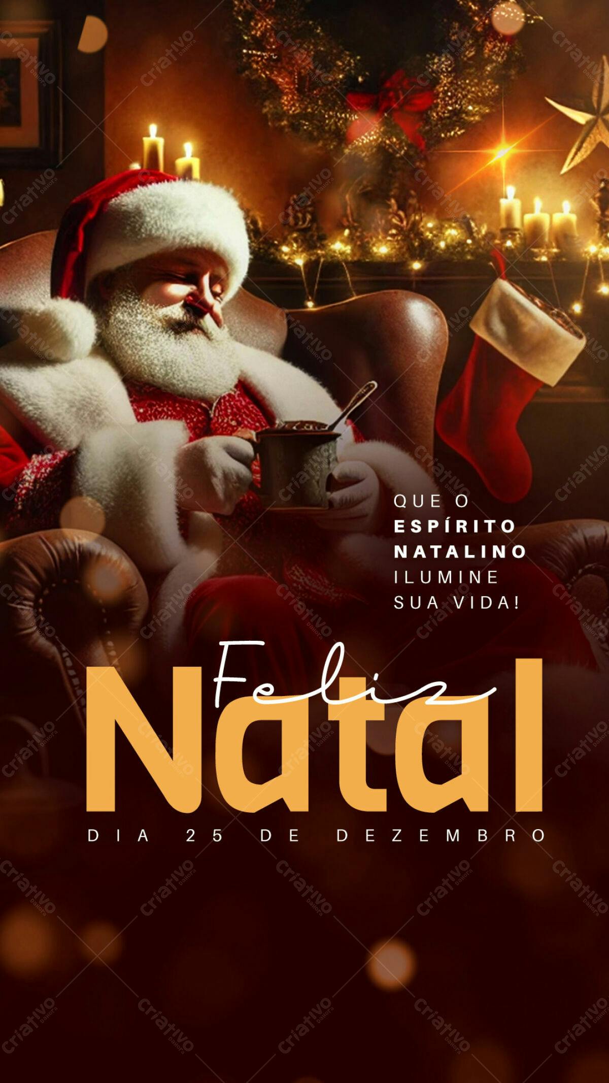 Post para Boas Festas Natal PSD Editável