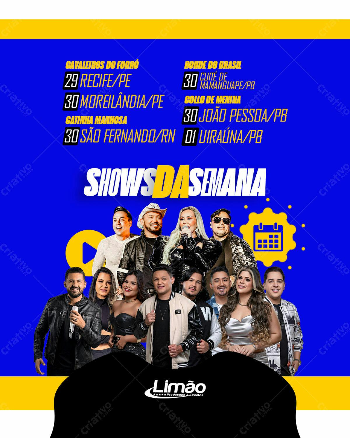 Flyer Shows da Semana PSD Editável