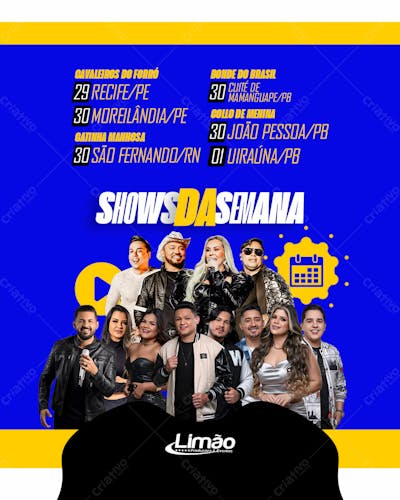 Shows da Semana Novembro - Artistas