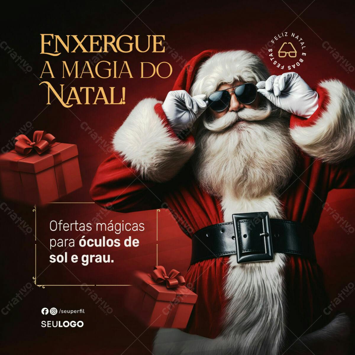 Flyer Natalino com Papai Noel Moderno PSD Editável