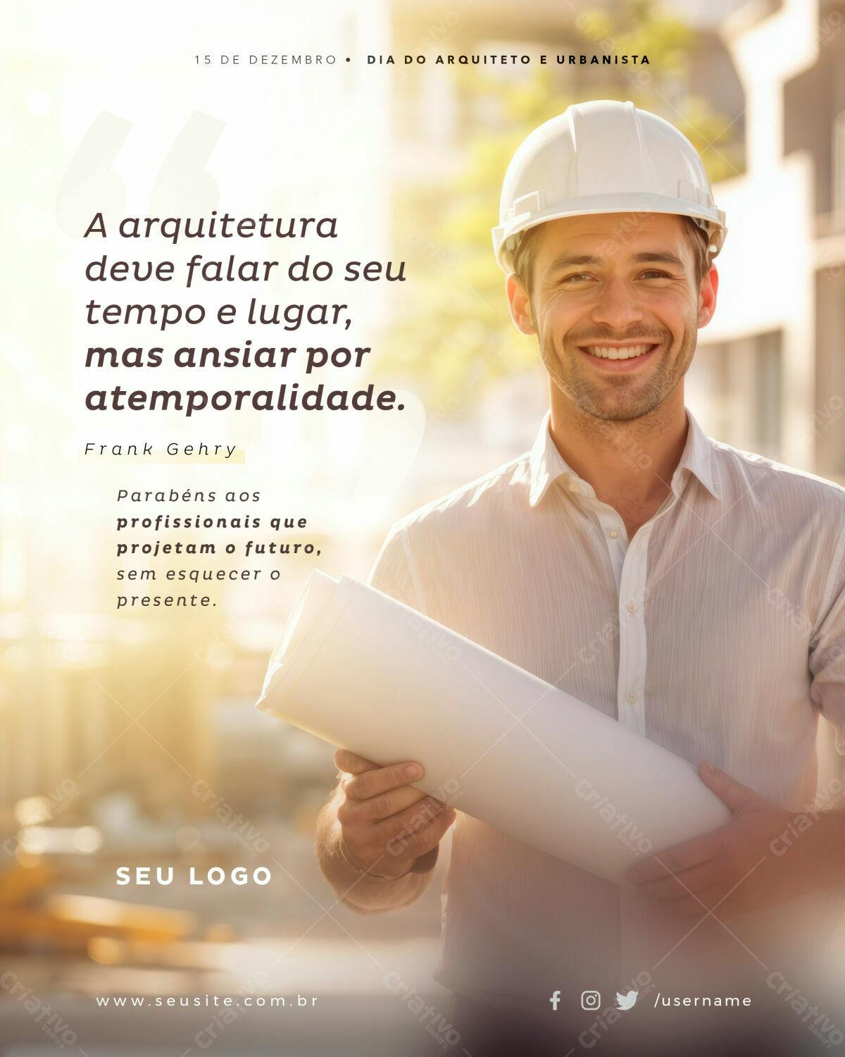 Postagem Dia do Arquiteto e Urbanista PSD Editável
