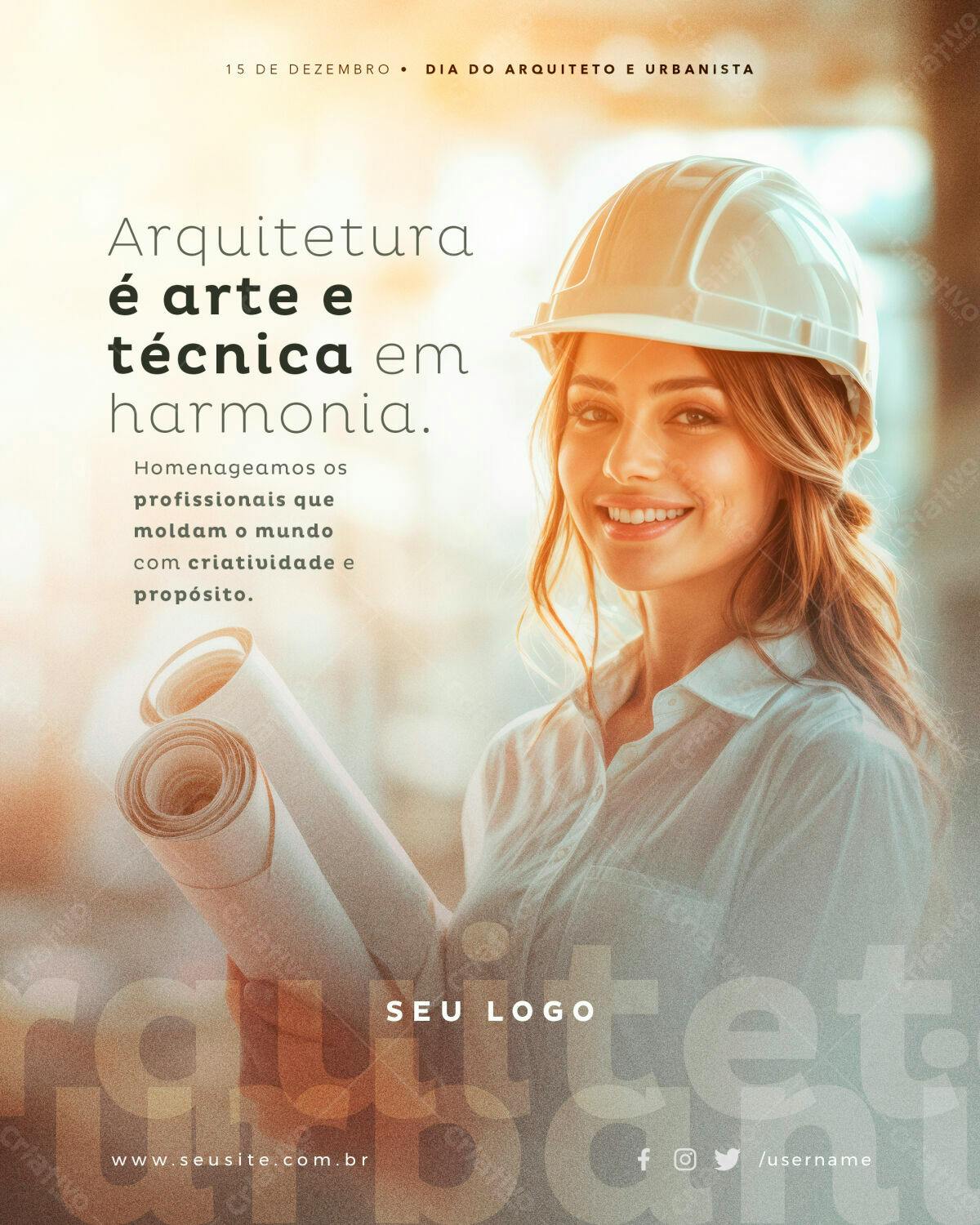 Flyer Dia do Arquiteto e Urbanista PSD Editável