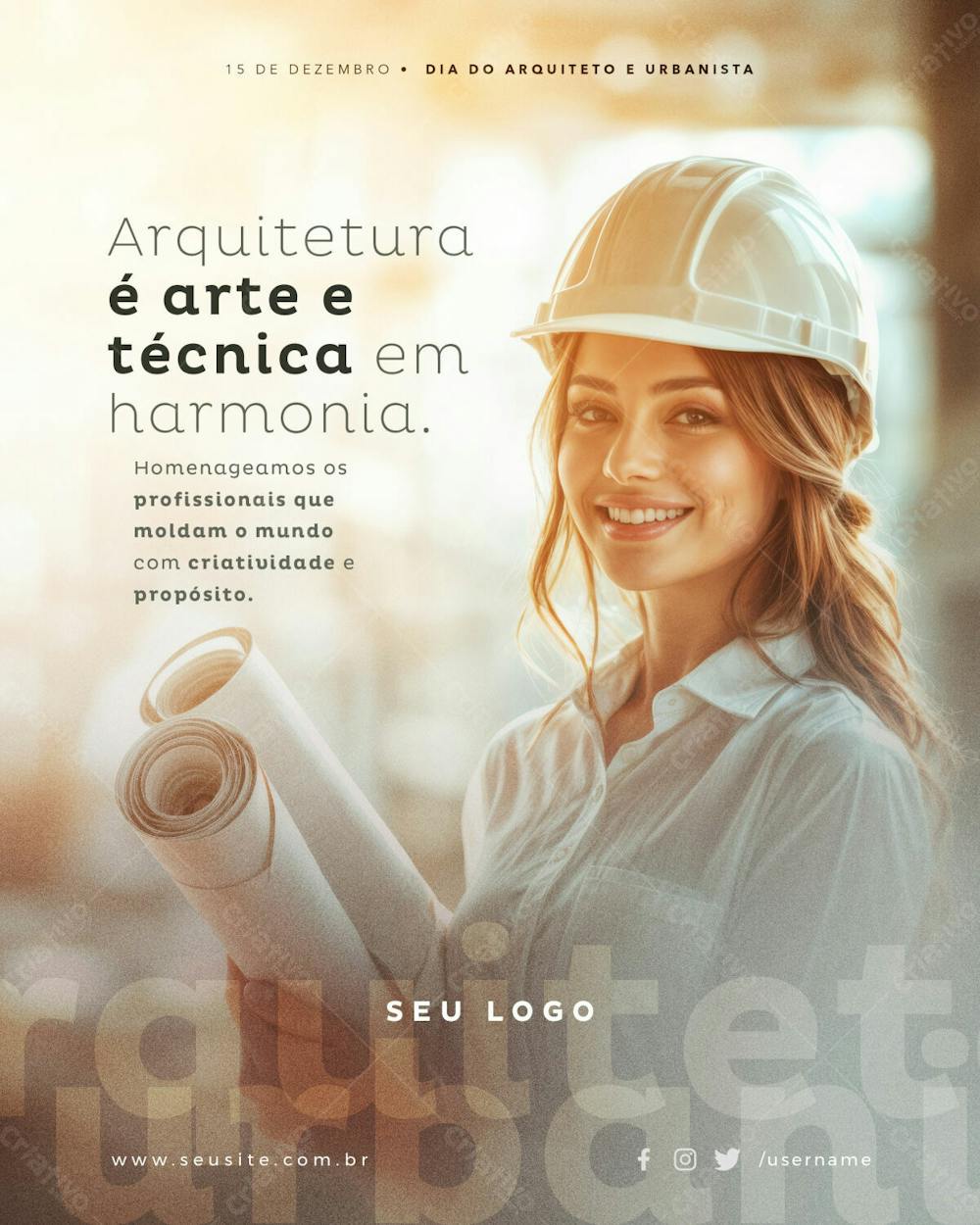 Psd Editável Dia Do Arquiteto Arquitetura É Arte E Técnica Em Harmonia 11 24