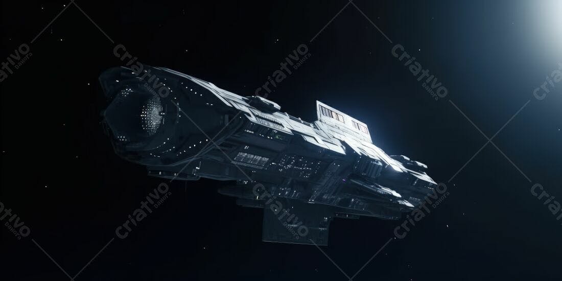 Nave espacial futurista no espaço sideral