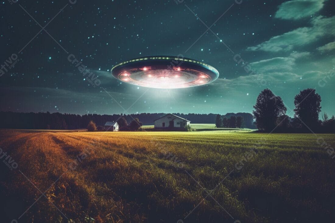 OVNI sobre Campo Noturno