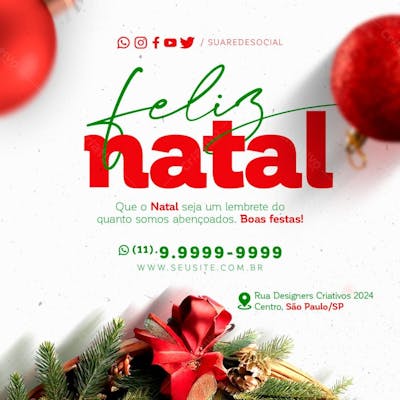 Social Media Feliz Natal Feed Que O Natal seja Um Lembrete