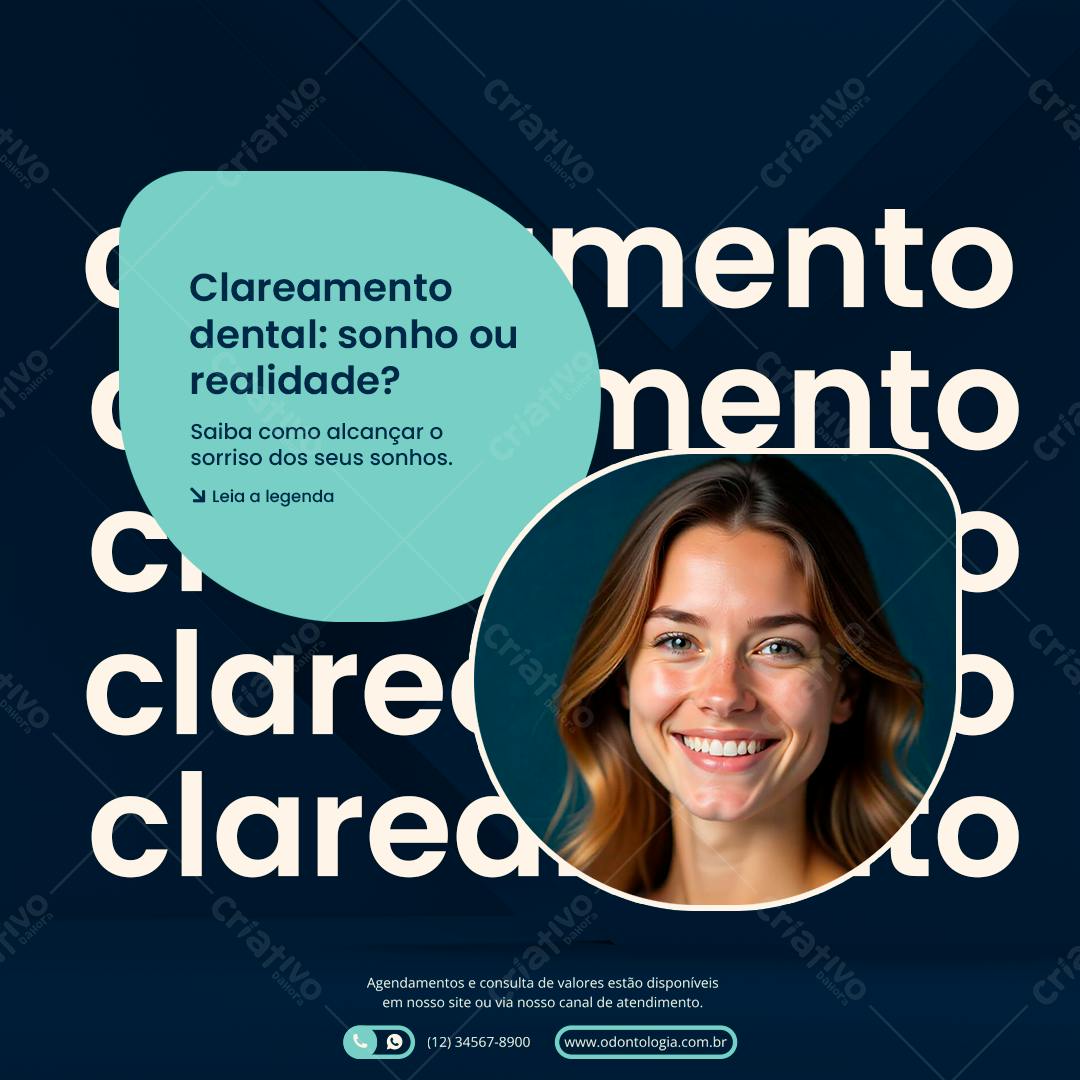 Post para Clareamento Dental PSD Editável