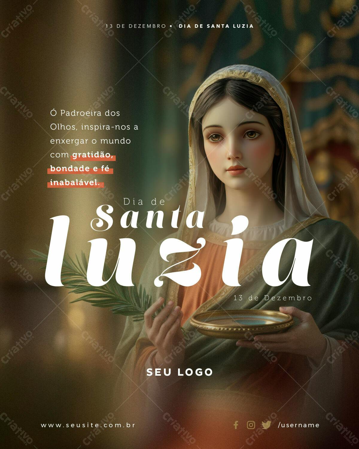 Flyer Dia de Santa Luzia PSD Editável