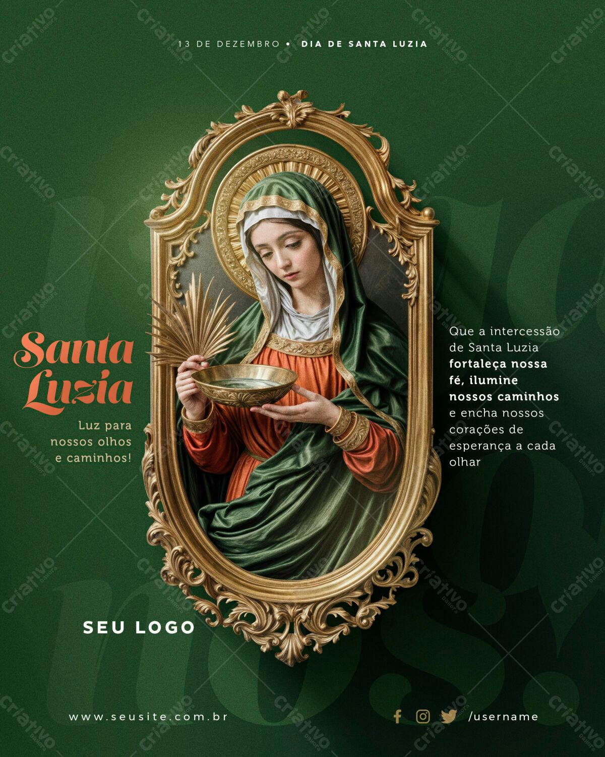 Flyer Dia de Santa Luzia PSD Editável