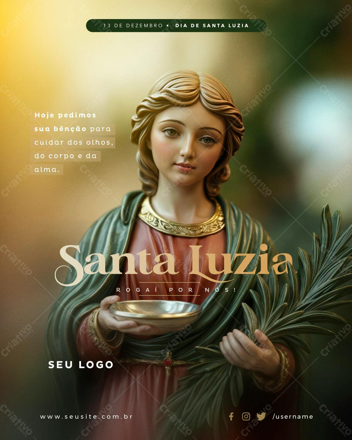 Flyer Dia de Santa Luzia PSD Editável