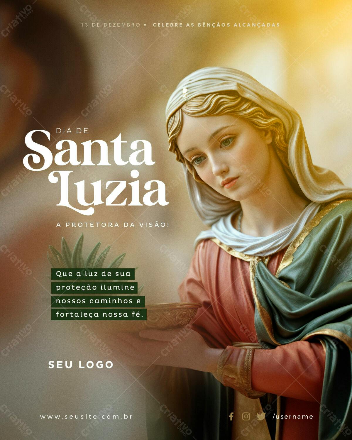 Flyer Dia de Santa Luzia PSD Editável