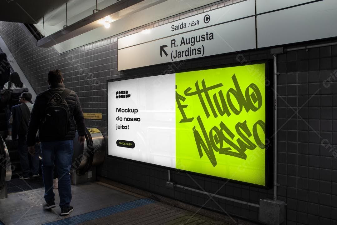 Mockup de Anúncio em Metrô: Design Moderno