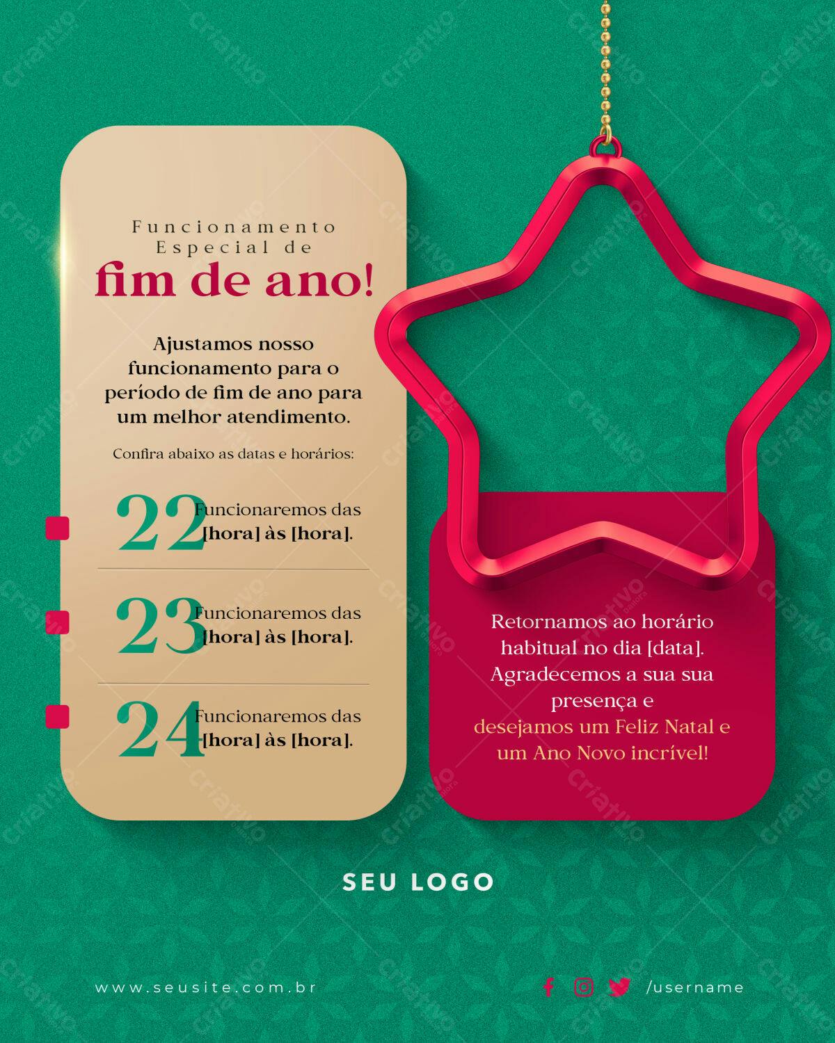 Flyer Fim de Ano PSD Editável
