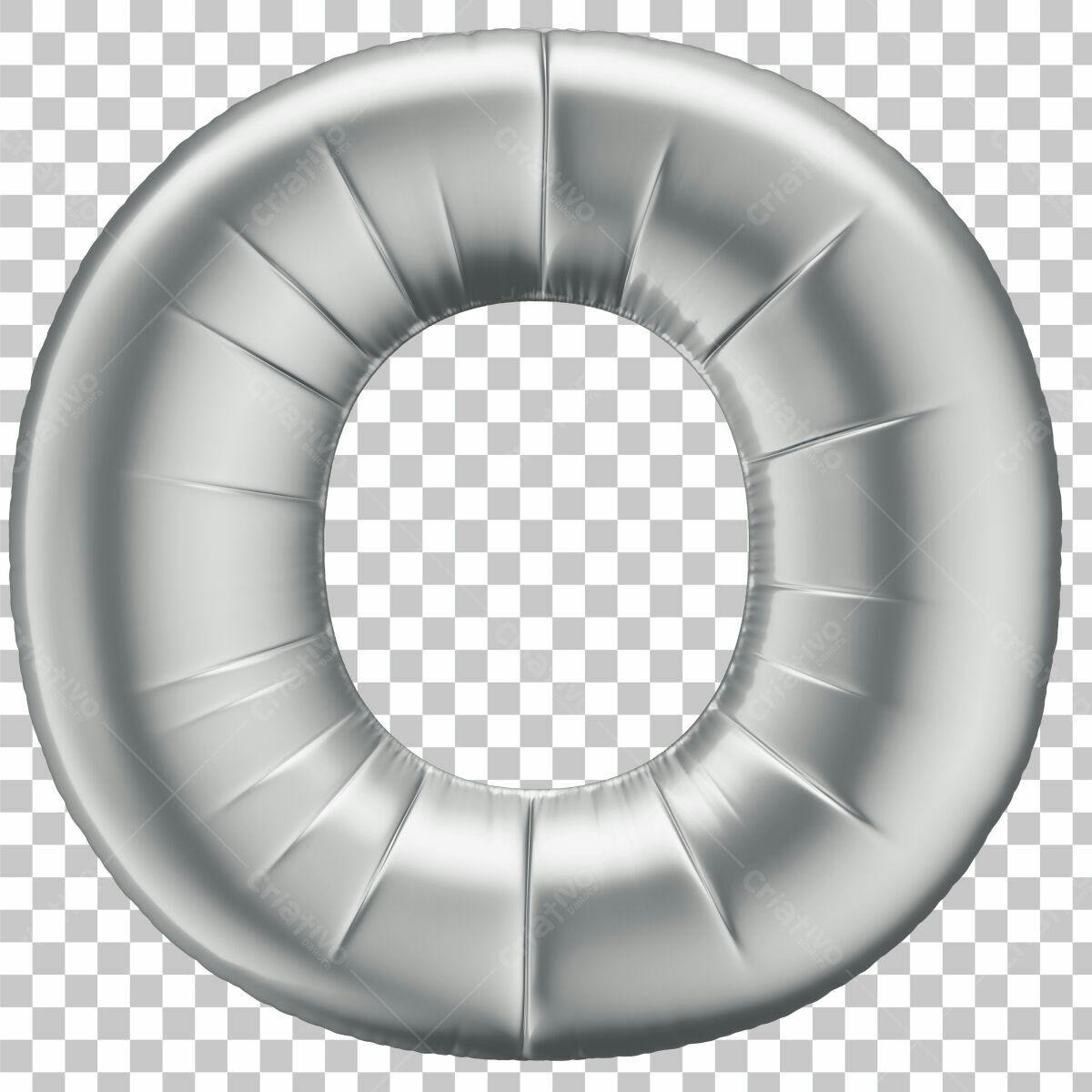 Moldura Circular Prata PSD Editável