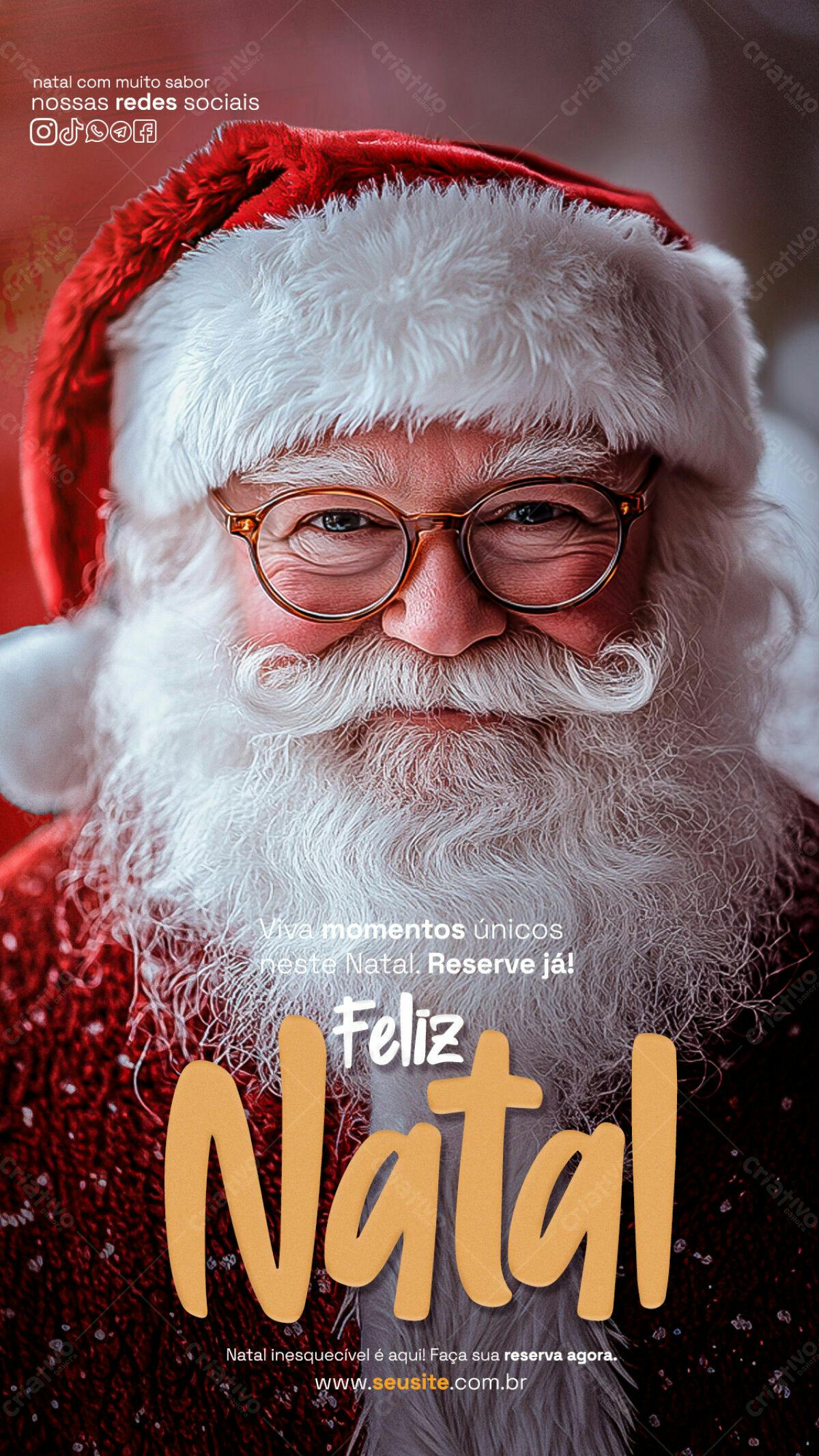 Flyer Natalino com Papai Noel PSD Editável