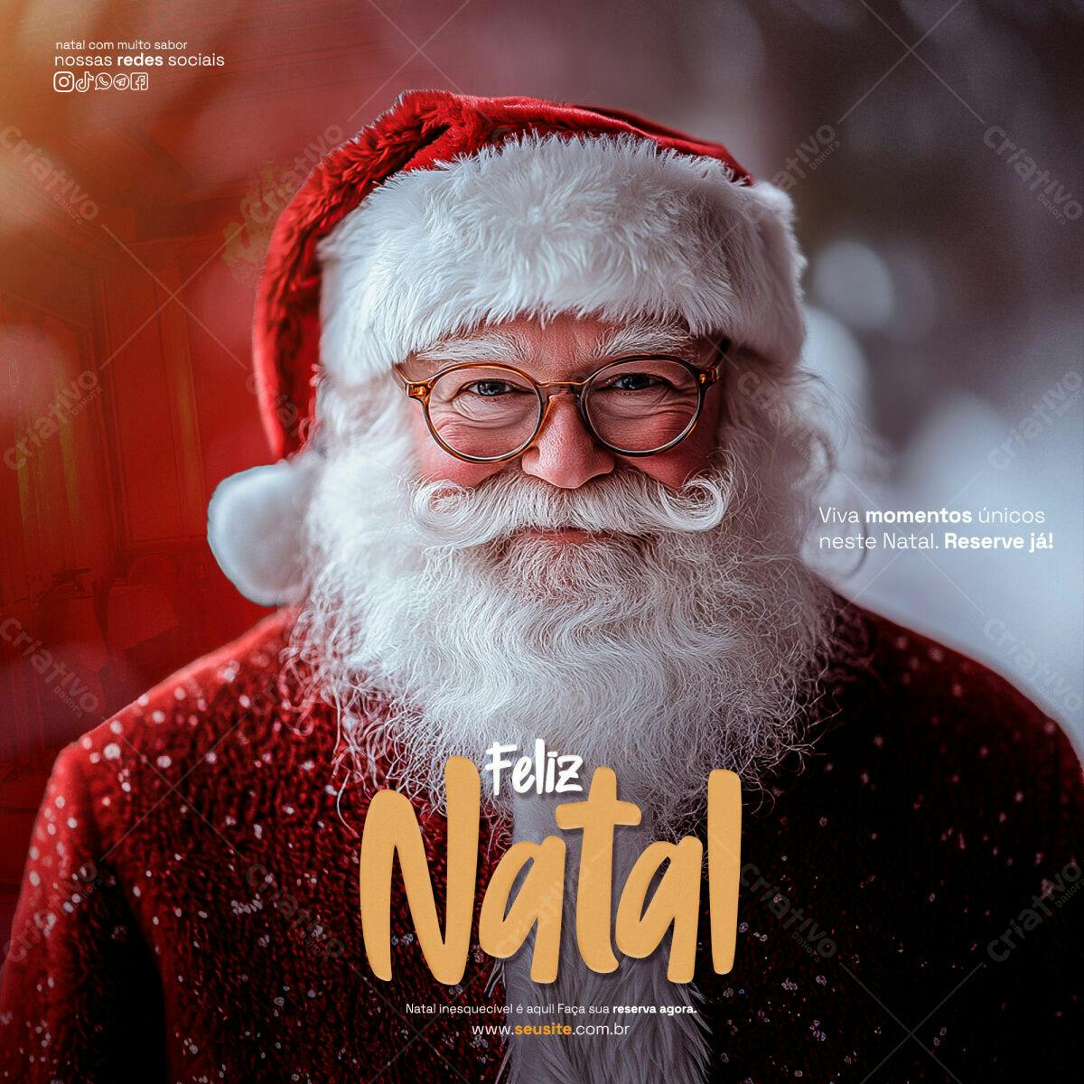 Flyer de Natal com Papai Noel PSD Editável