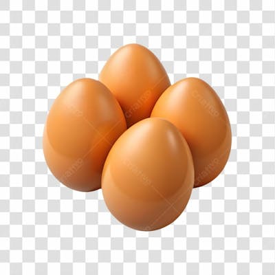 Ovos Vermelhos Elemento 3D Para Composição Png Ia