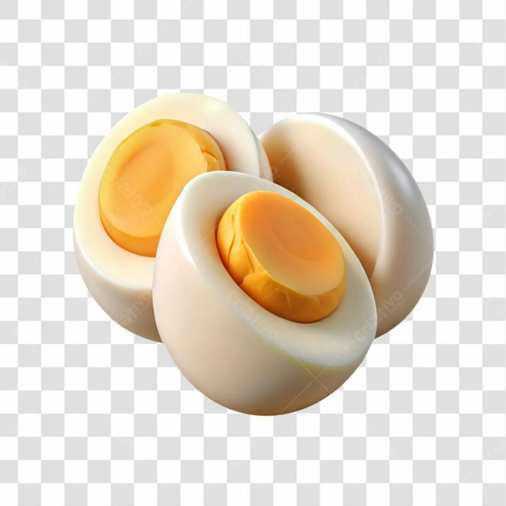 Ovos Cozidos Elemento 3D Para Composição Png Ia