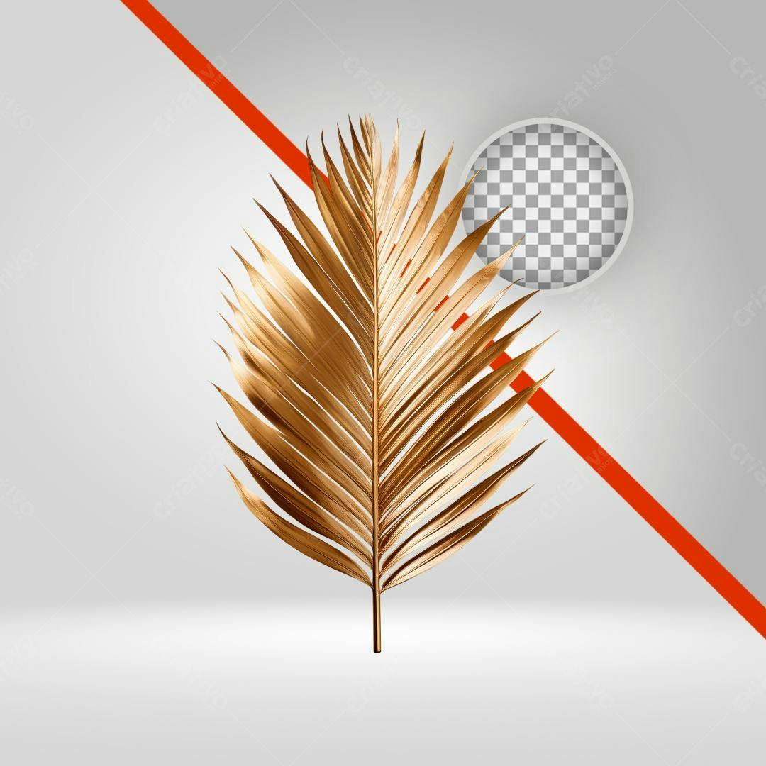 Icone Folha Dourada PNG com fundo transparente