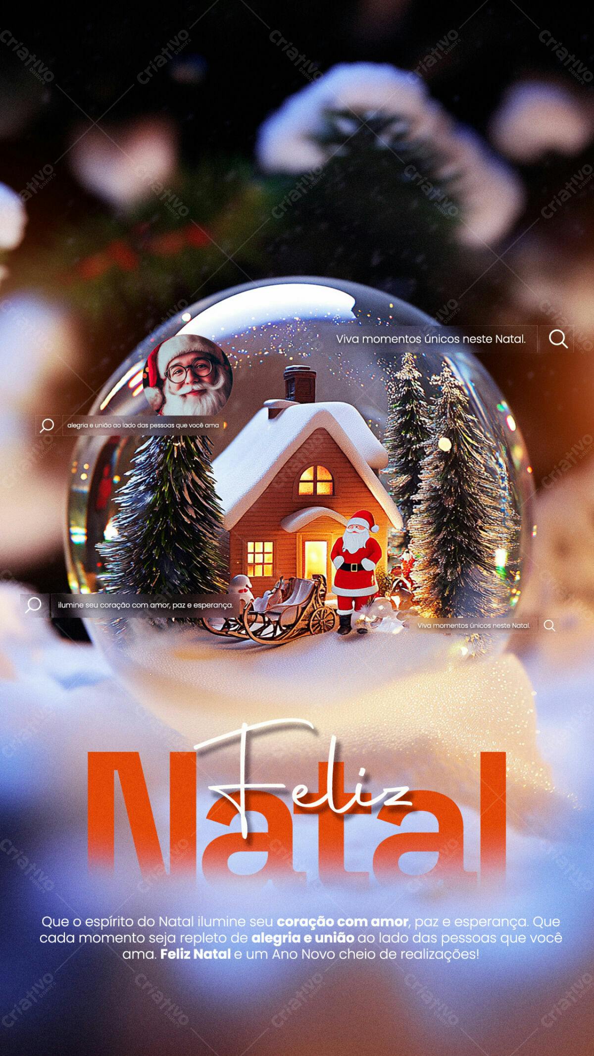 Post para Boas Festas Natal PSD Editável