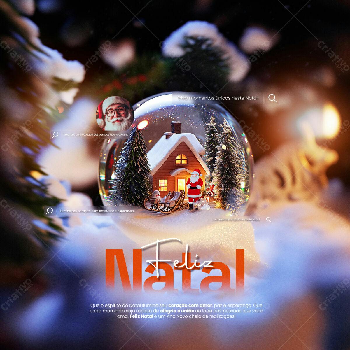 Postagem de Boas Festas Natal PSD Editável