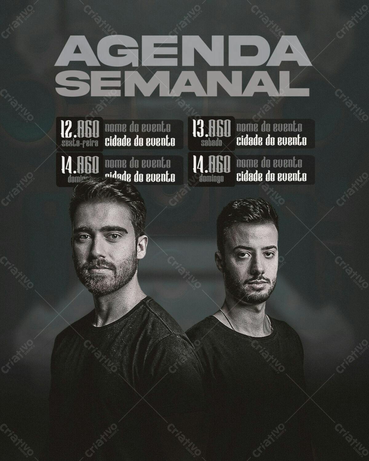 Flyer Agenda Semanal PSD Editável
