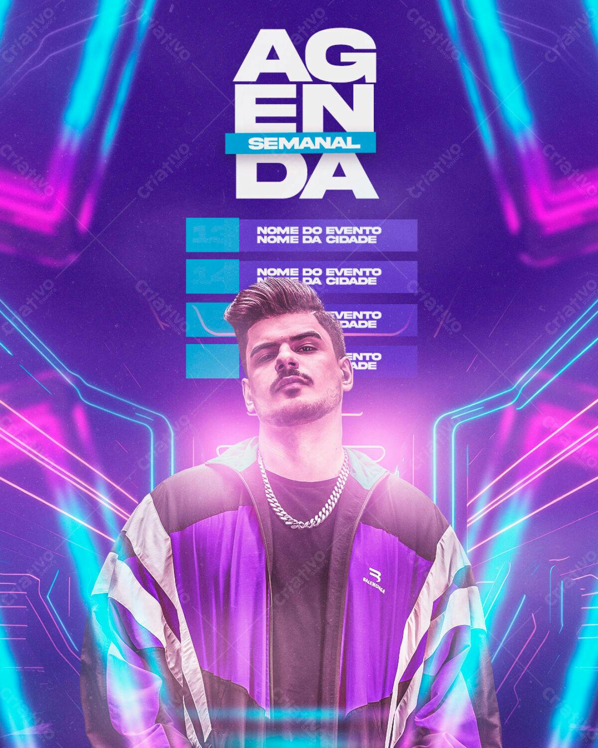 Flyer Agenda Semanal PSD Editável