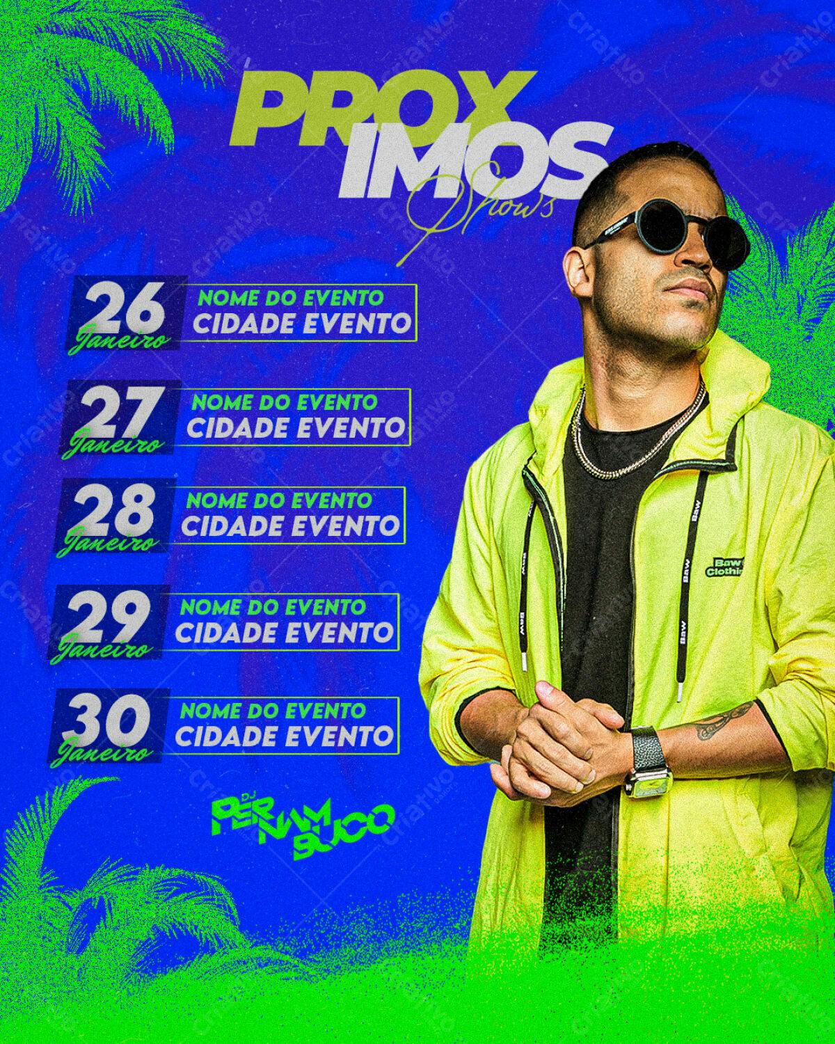 Flyer para Shows Musicais PSD Editável