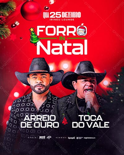 Flyer Evento Forró In Natal Feed Psd Editável