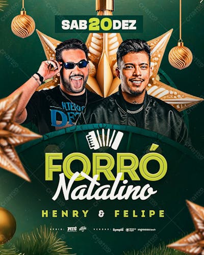 Flyer Evento Forró Natalino Feed Psd Editável