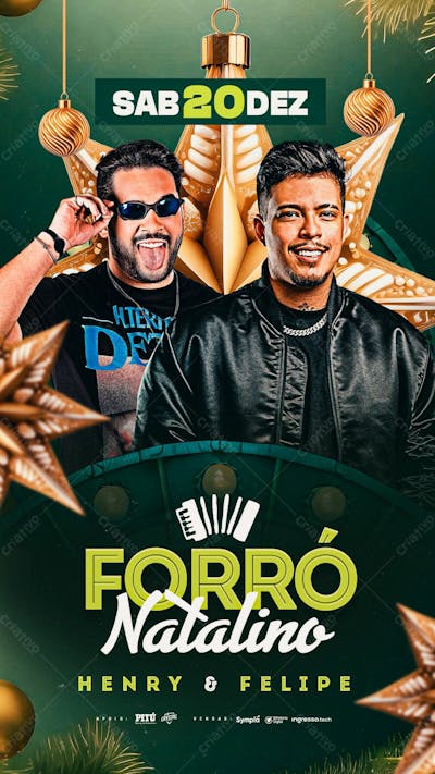 Flyer Evento Forró Natalino Story Psd Editável