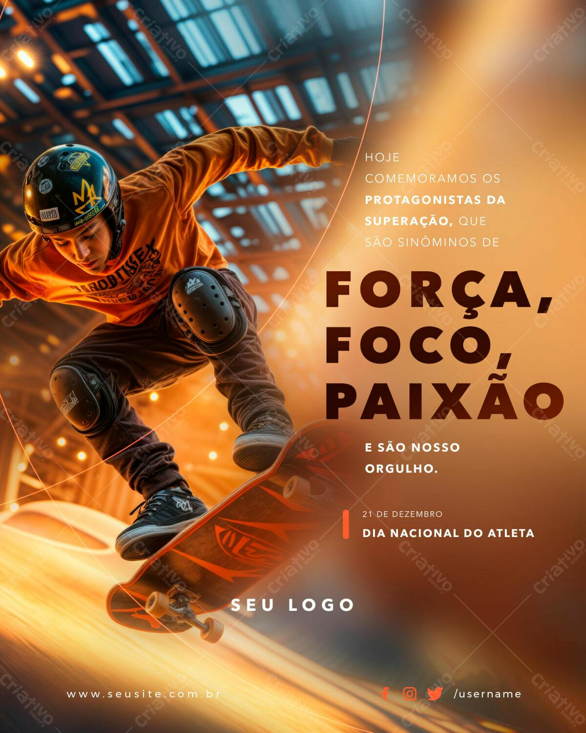Flyer Dia Nacional do Atleta PSD Editável