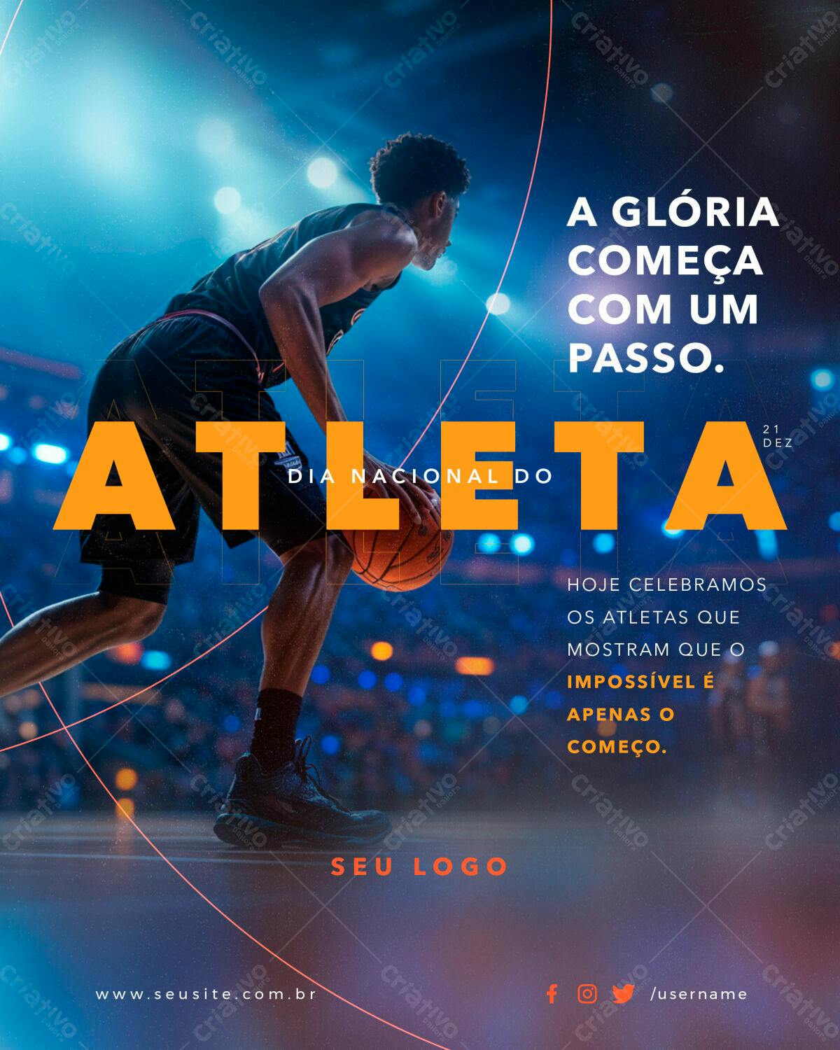 Flyer Dia Nacional do Atleta PSD Editável
