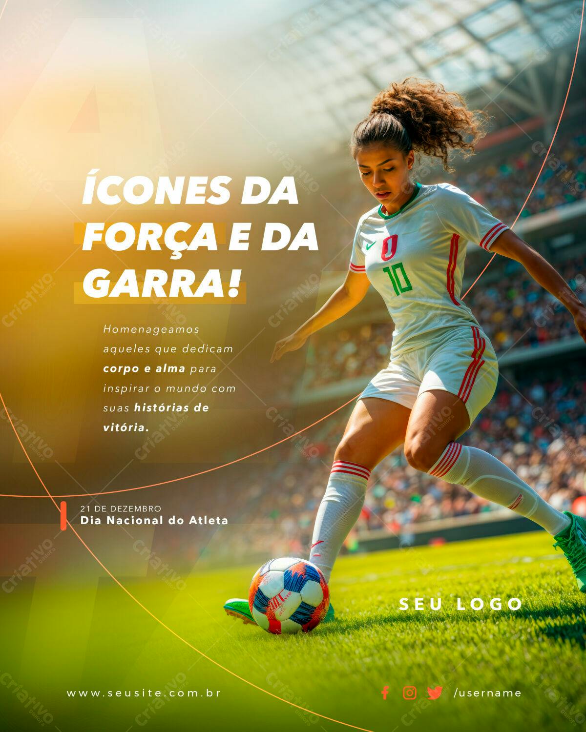 Flyer Dia Nacional do Atleta PSD Editável