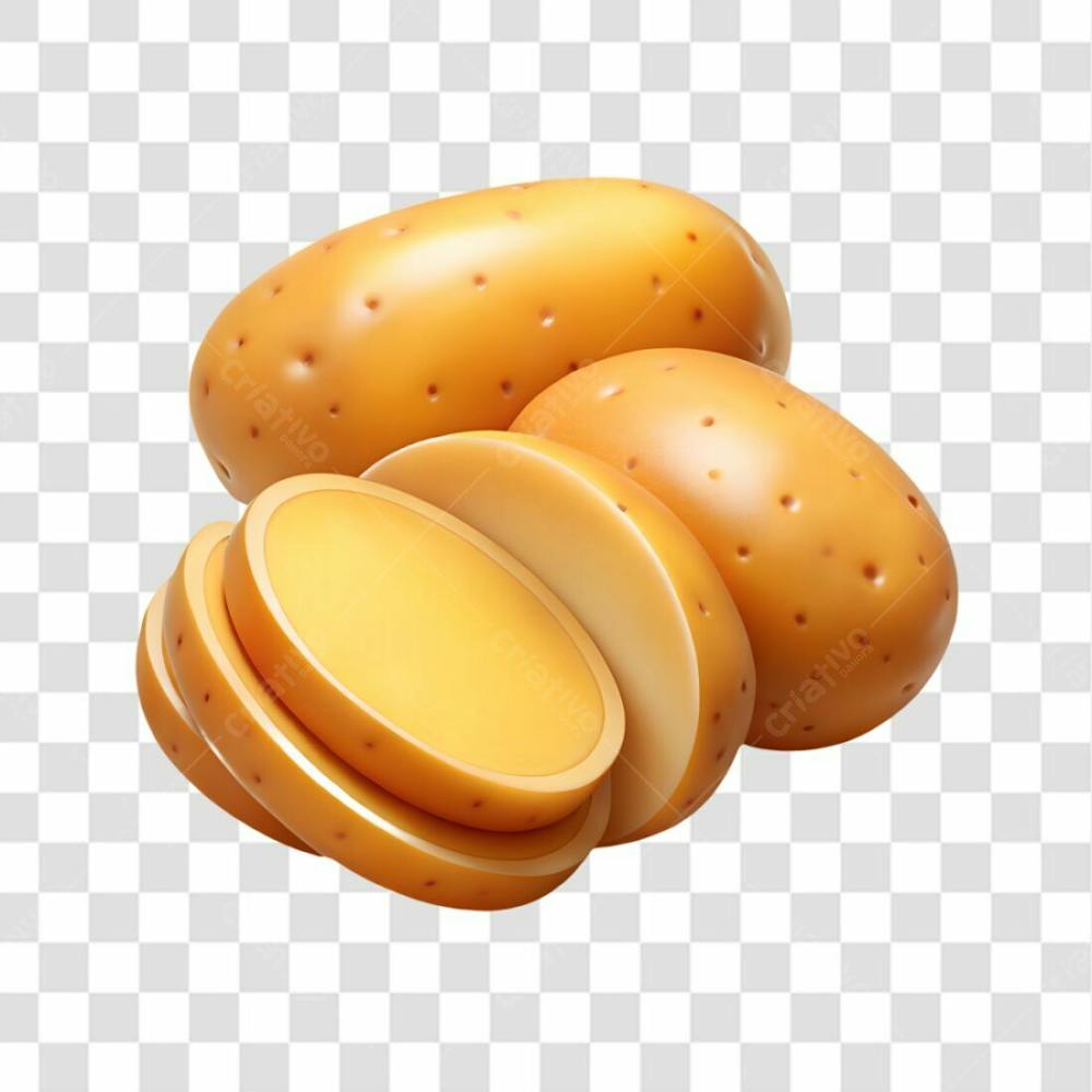 Batatas Elemento 3D Para Composição Png Ia