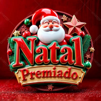 Selo 3D Natal Premiado Natalino Social Media Psd Editável