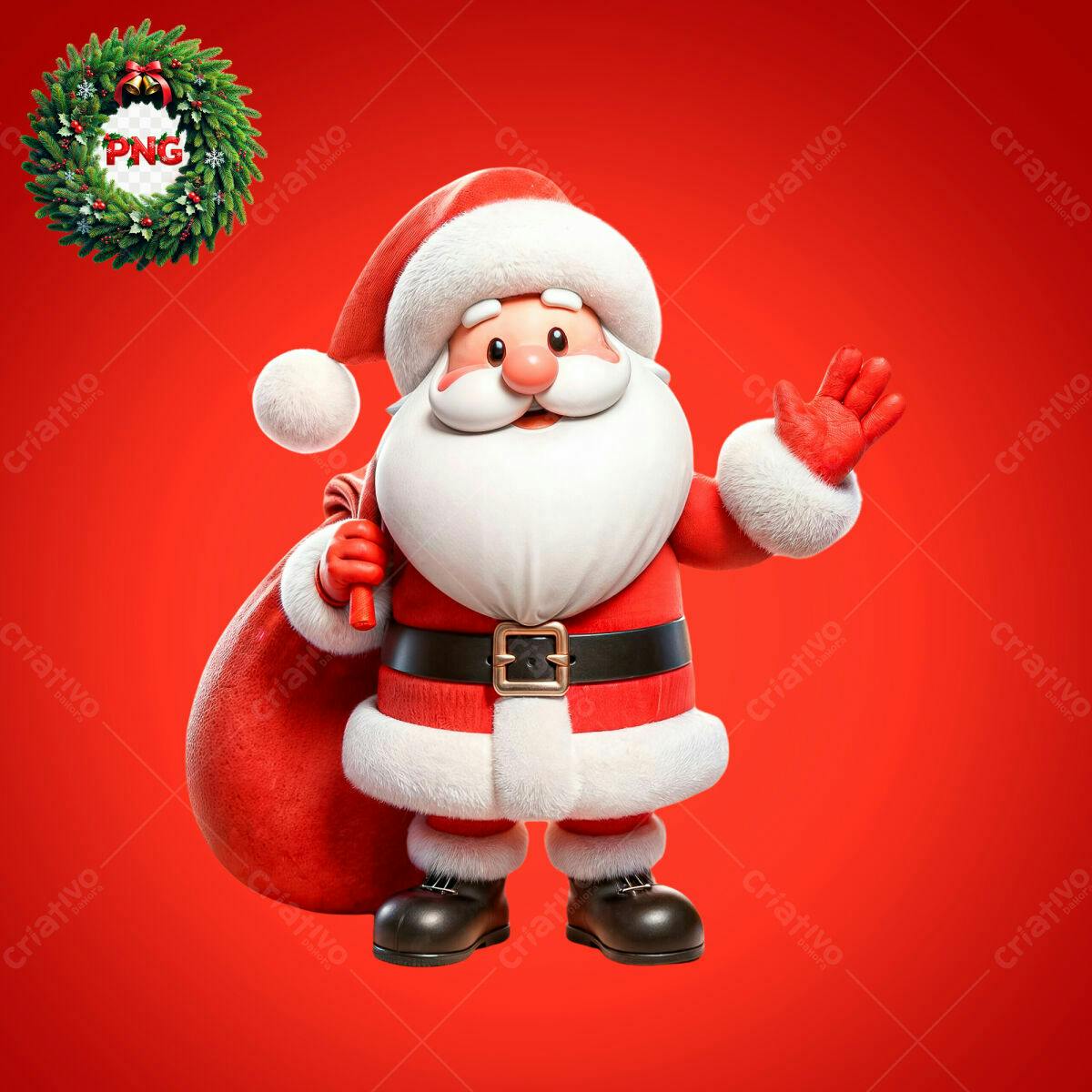 Ilustração Natalina Papai Noel PSD Editável