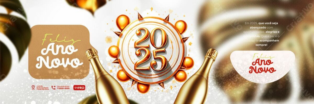 Banner Ano Novo 2025 PSD Editável
