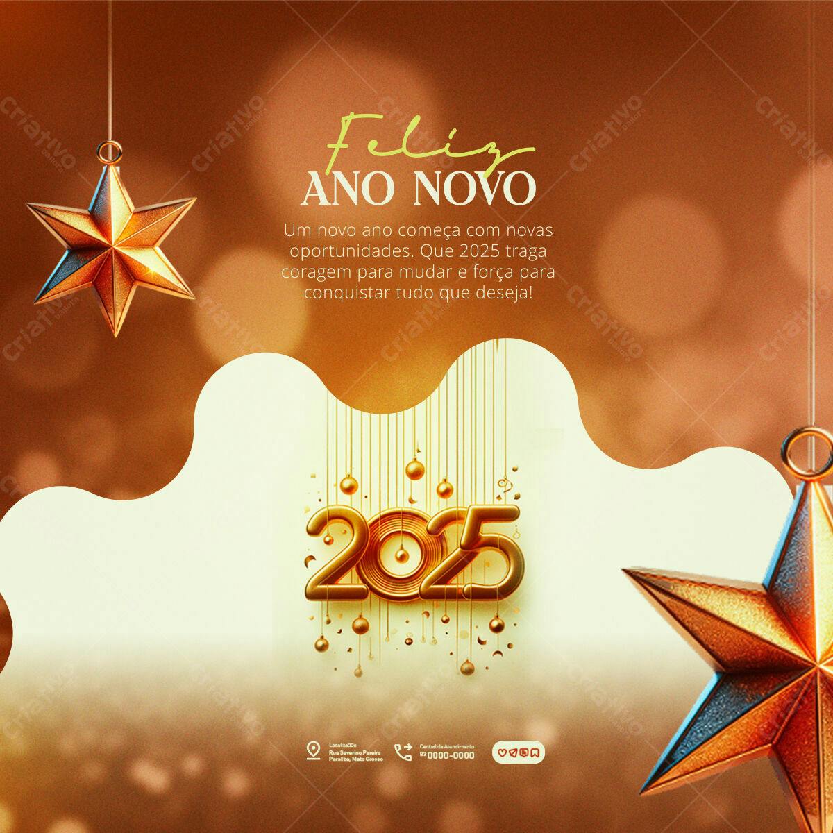 Postagem Ano Novo 2025 PSD Editável