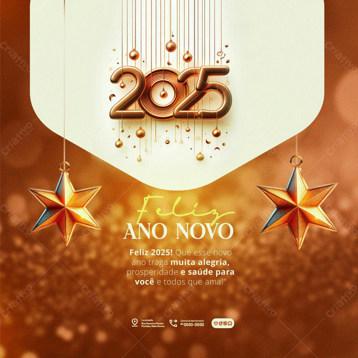 Postagem Ano Novo 2025 PSD Editável