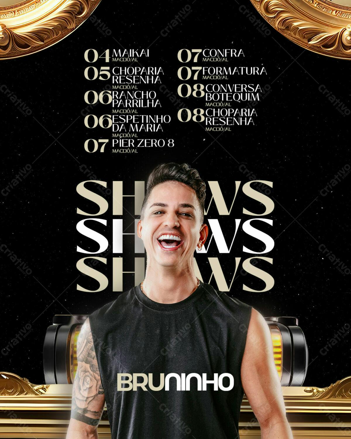 Flyer para Show do Bruninho PSD Editável