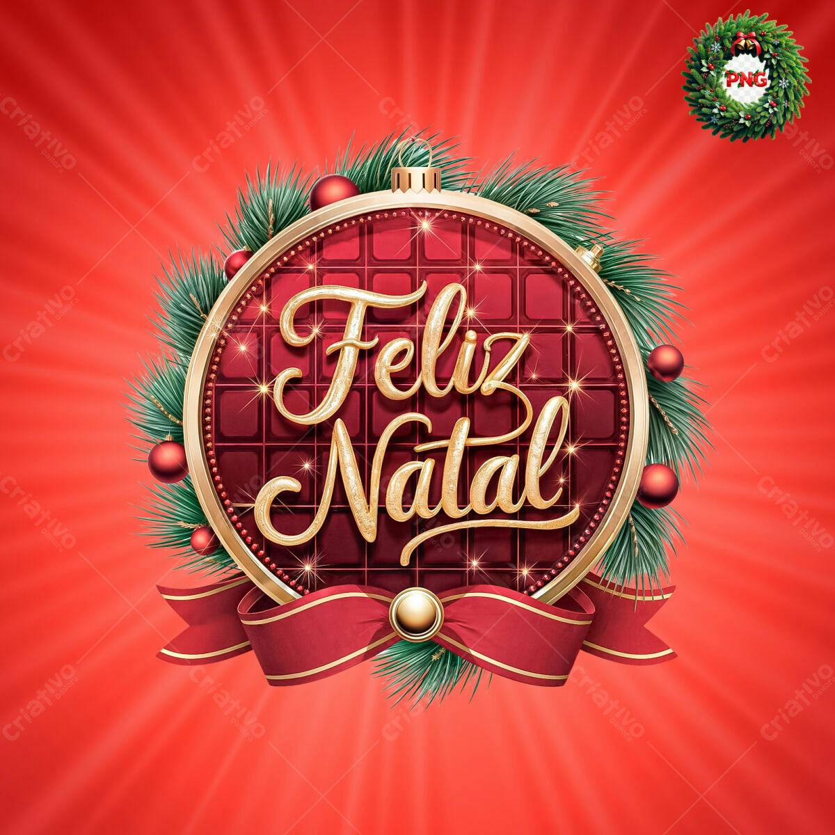 Arte Natalina Feliz Natal PSD Editável