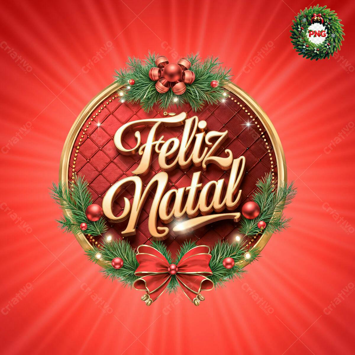 Feliz Natal Cartão Postal PSD Editável