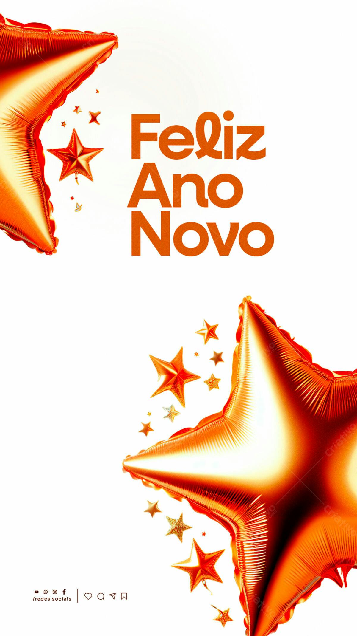 Flyer Feliz Ano Novo PSD Editável