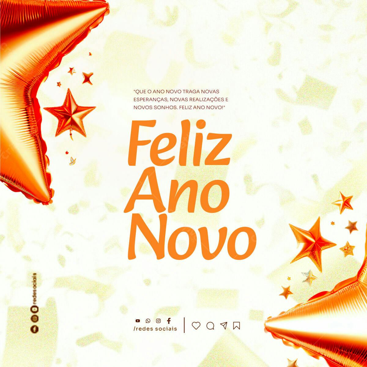 Postagem Feliz Ano Novo PSD Editável