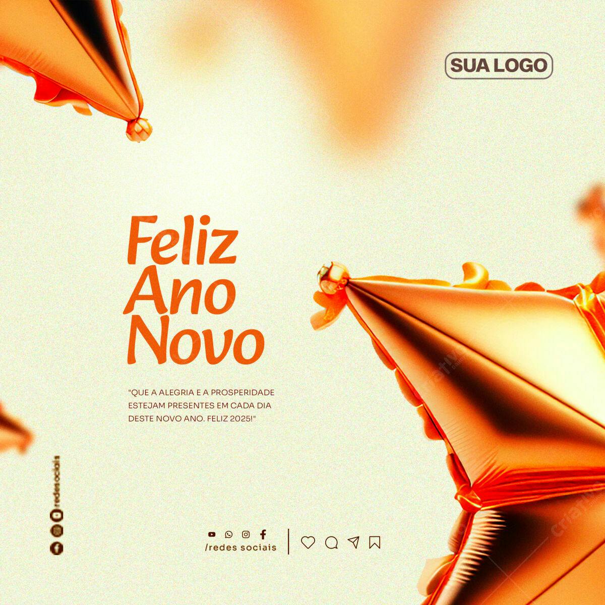 Postagem Feliz Ano Novo PSD Editável