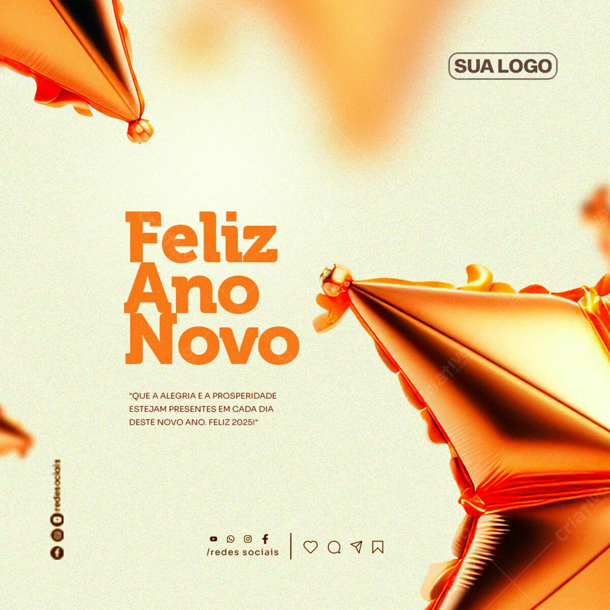Postagem Feliz Ano Novo PSD Editável