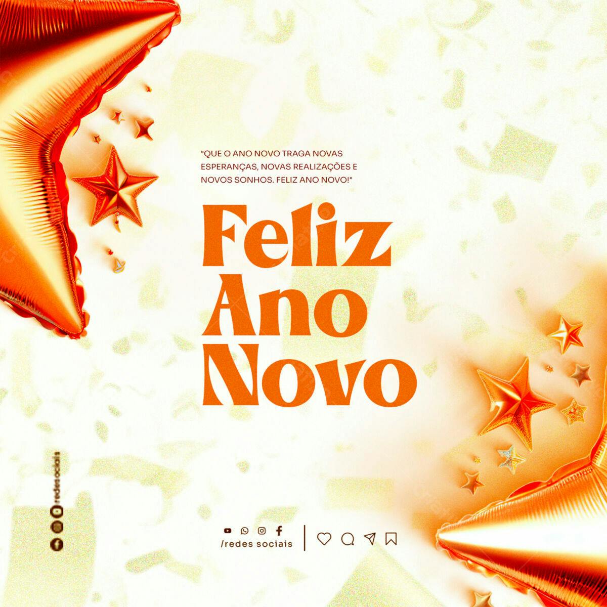 Postagem Feliz Ano Novo PSD Editável