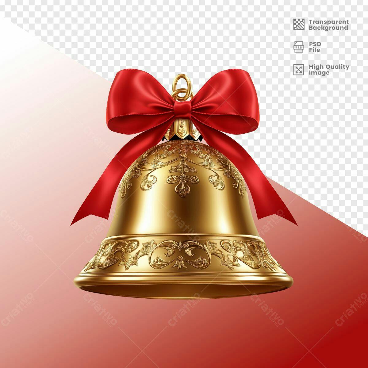 Sino Dourado de Natal PSD Editável